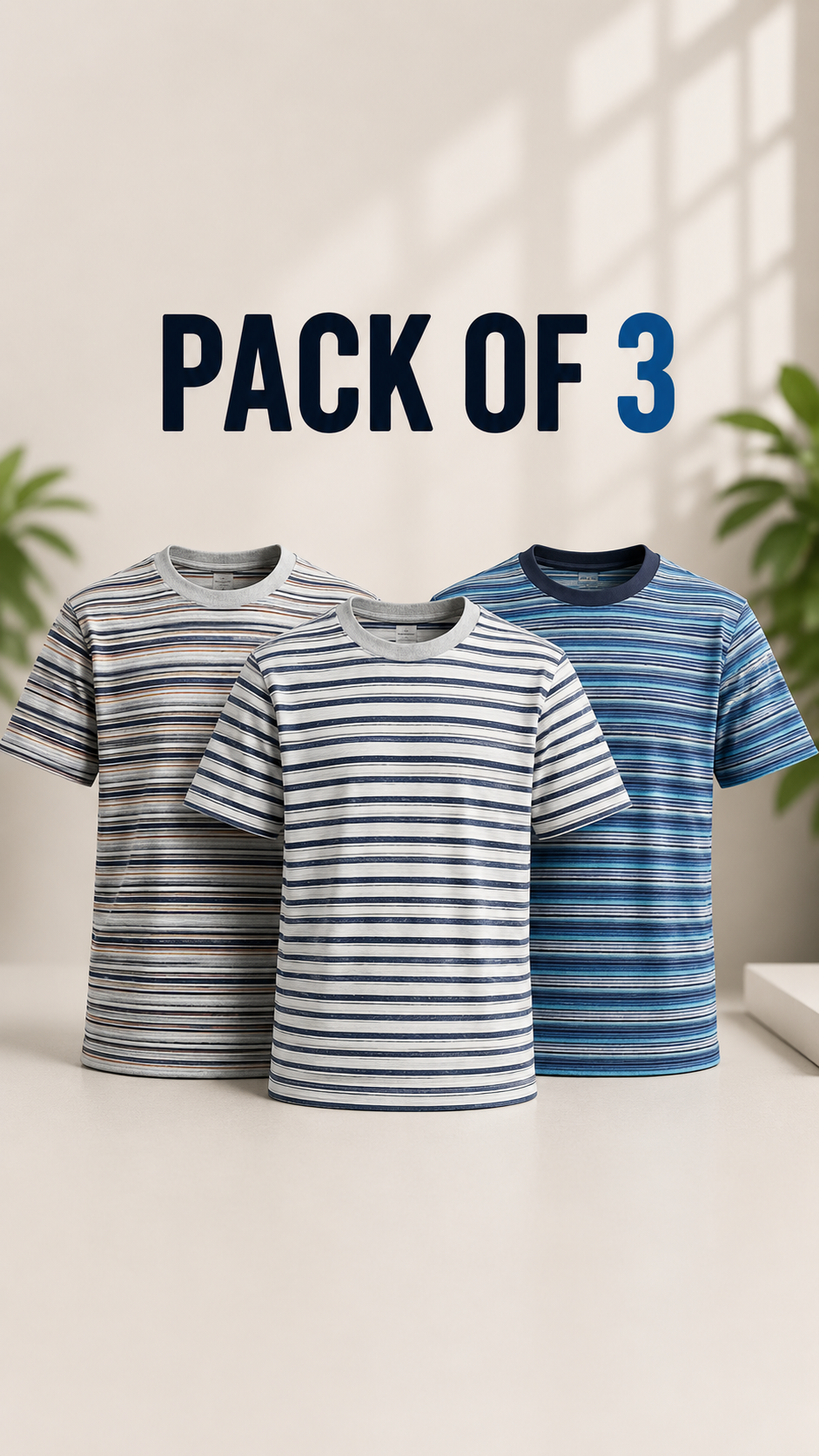 Striped T-Shirt Pack of 3 – Deal #4