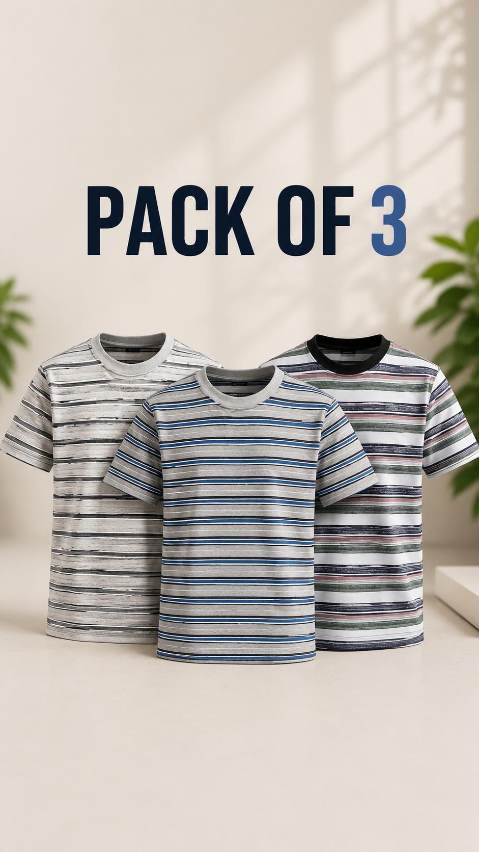 Striped T-Shirt Pack of 3 – Deal #3