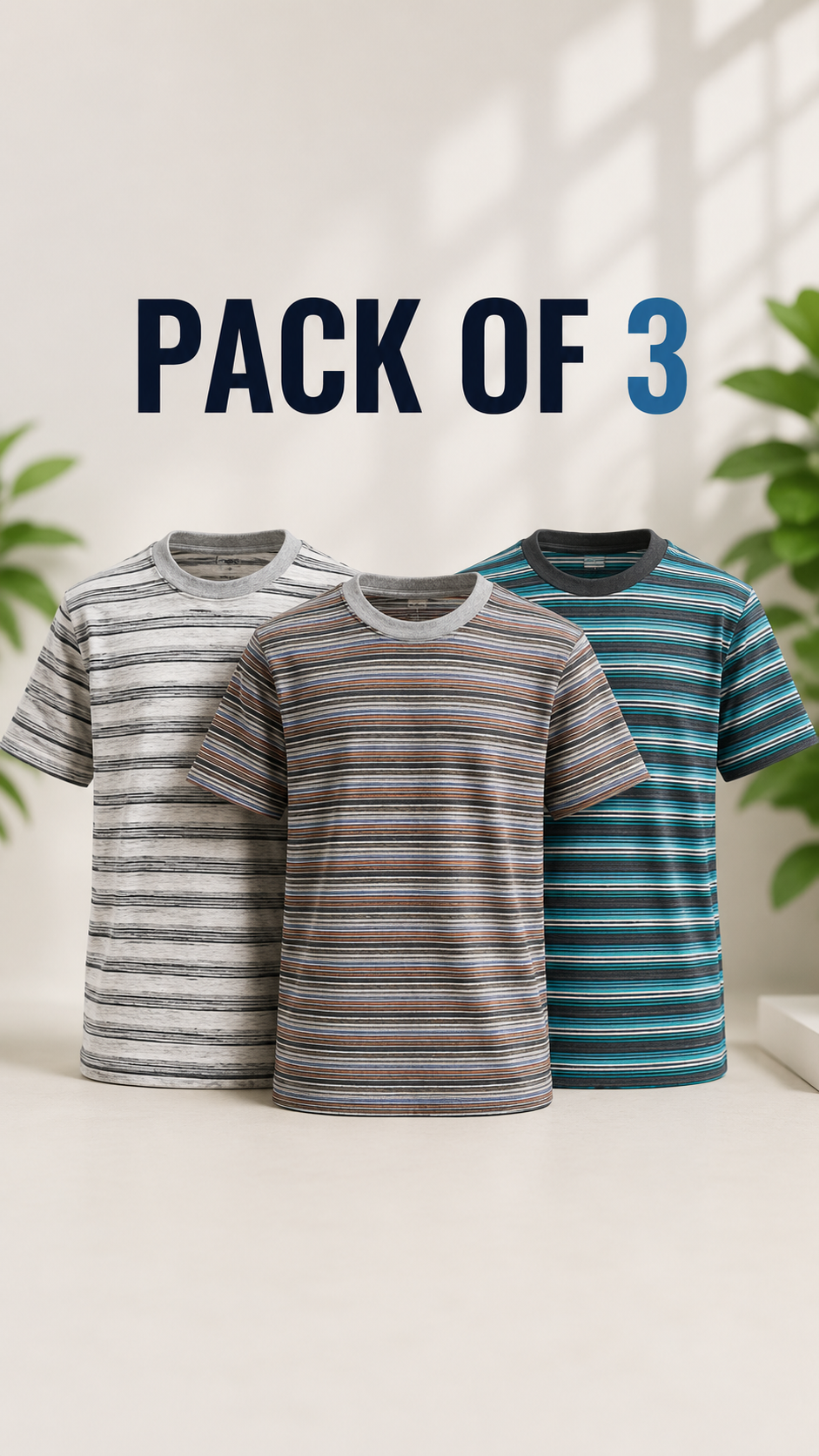 Striped T-Shirt Pack of 3 – Deal  #2